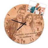 Holz-Wanduhr mit eigenem Foto – rund, 30 cm